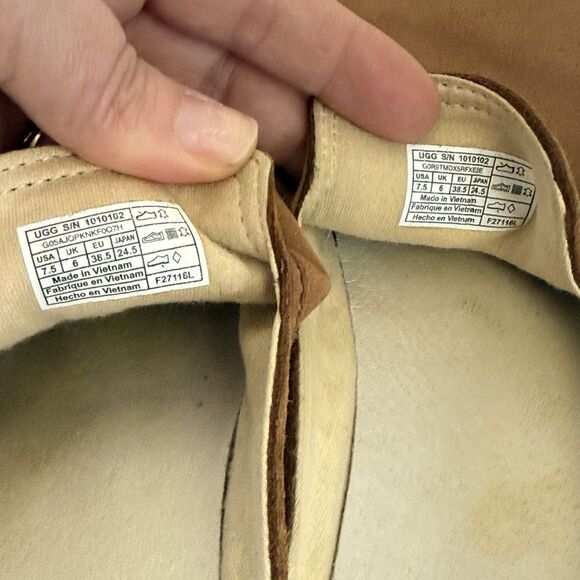 UGG Shoes Womens 7.5 Brown Chestnut Leather Caleel Mule Flat Slip On 1010102 - Picture 6 of 7